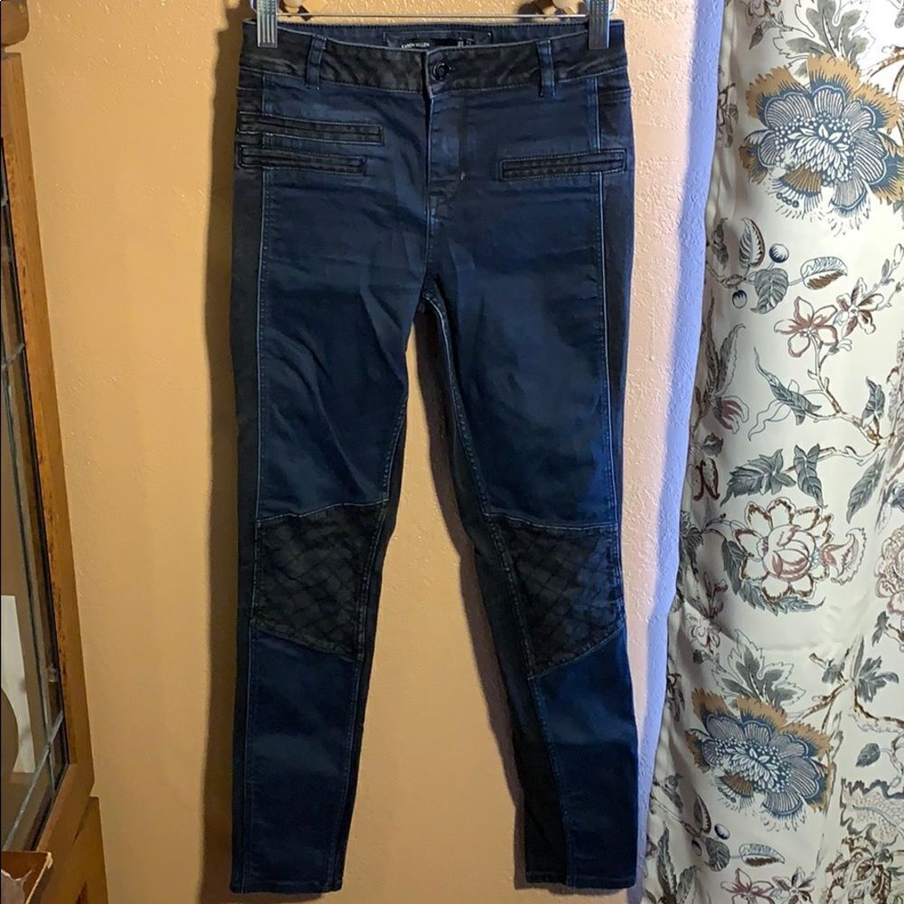 Karen Millen -Two Toned Moto Skinny Jeans Size 4